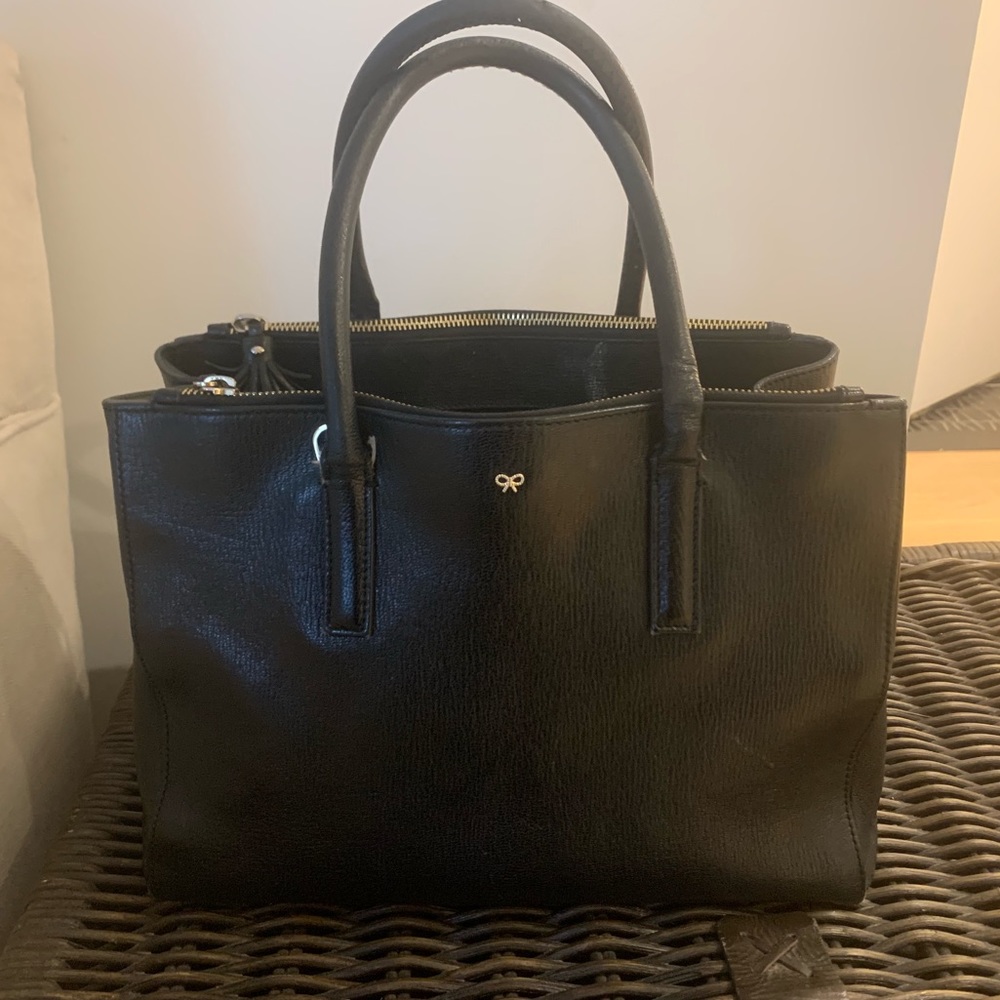 Anya Hindmarch Black Ebury Satchel Tote Crossbody
